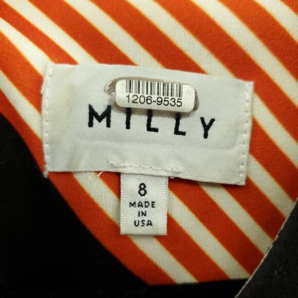 Milly of New York Reed Angular Mini Dress 8 Gray/Red - Picture 5 of 15